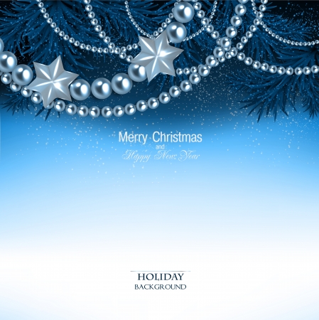 Elegant  background with Christmas garland. Vector illustrationのイラスト素材