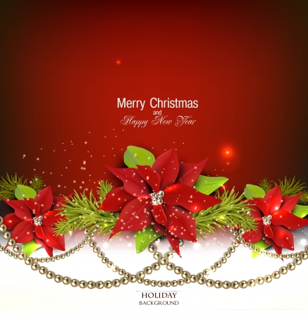 Elegant  background with Christmas garland. Vector illustrationのイラスト素材