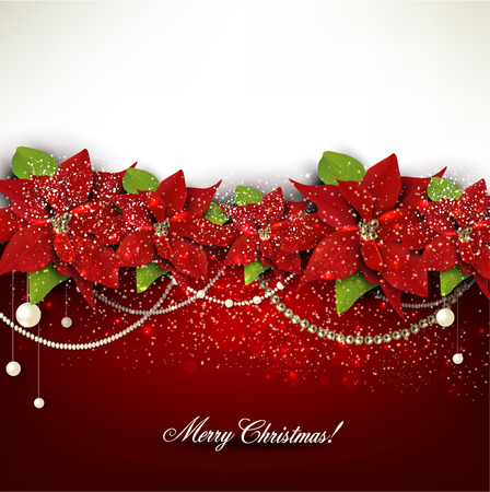 Elegant  background with Christmas garland. Vector illustrationのイラスト素材