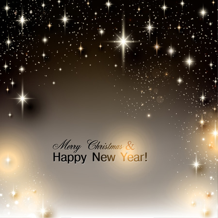 Elegant Starry Christmas background with place for text. Vector Illustration.のイラスト素材