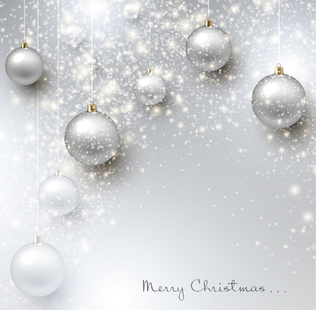 Elegant shiny Christmas background with baubles and place for text. Vector Illustration.のイラスト素材