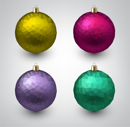Vector illustration of shiny christmas balls. Winter decoration.のイラスト素材