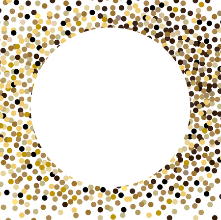 Holiday greeting vector illustration with golden glitters, sparkles.のイラスト素材