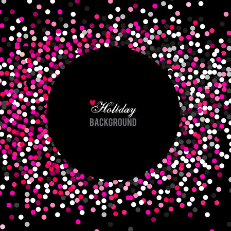Holiday greeting vector illustration with colorful glitters, sparkles.のイラスト素材