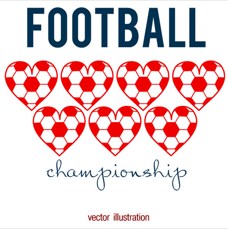 Football abstract background. Heart design like print for ball. Design template for Football championship. Vector illustration.のイラスト素材
