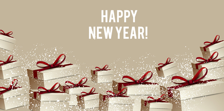 Elegant background with Christmas giftsのイラスト素材