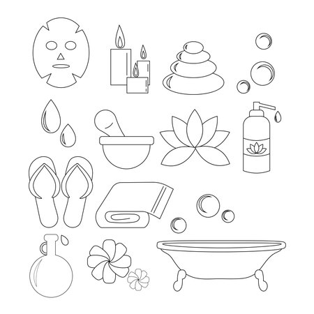 Simple Set of SPA Related Vector Line Icons.のイラスト素材