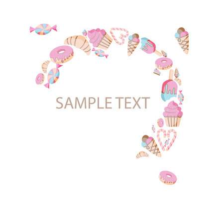 Sample of menu cover, flyer for baking, bakery shop, cooking, sweet products, dessert, pastry, invitation for gender party. Vector illustrationのイラスト素材