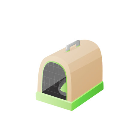 carrier for pets, dogs, cats. Icon in isometric 3d style on a white background. Accessory for petsのイラスト素材