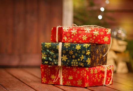 Christmas shopping is at the door. Shopping delivery conceptの写真素材