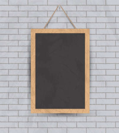 board, template. Black board on the wall.  Vector Illustration.のイラスト素材