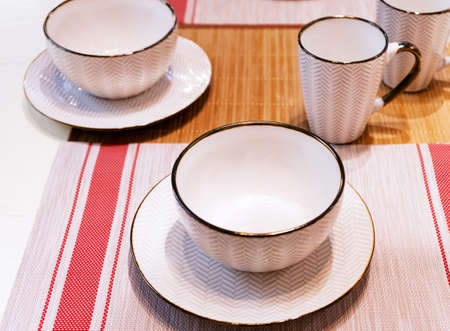 Beautiful stylish retro chests with metal locks, leather straps and gold rivets.の写真素材