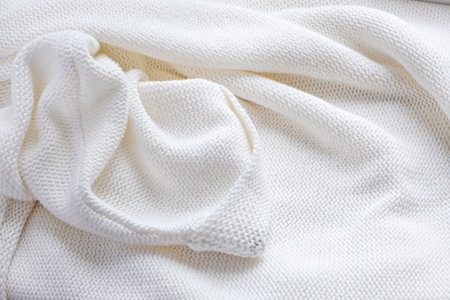 White knitted wool texture background. Winter conceptの写真素材