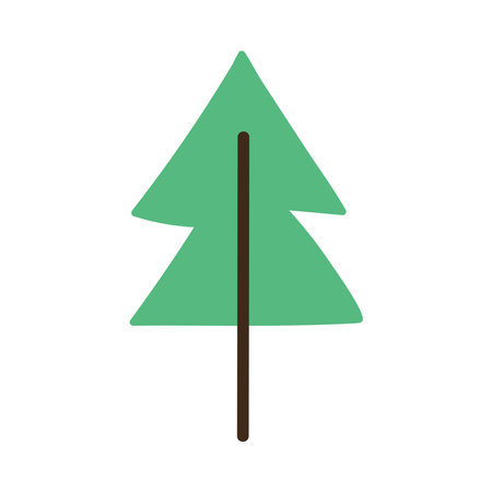 Cute Christmas tree isolated element on white. Doodle hand drawn winter pine treeのイラスト素材