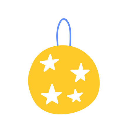 Cute Christmas tree toy in cartoon style. Winter decorのイラスト素材