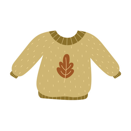 Cute autumn sweater isolated element. Cozy jumperのイラスト素材
