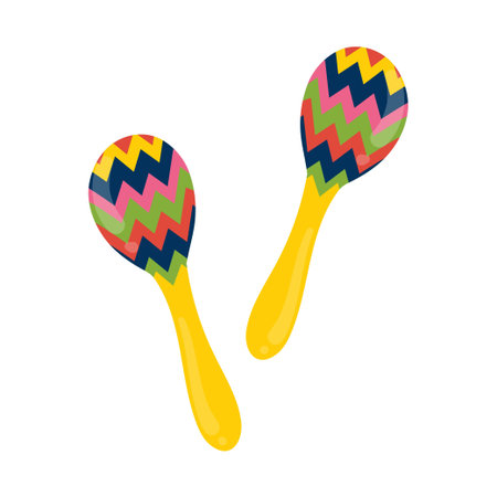 Maracas musical instrument in cartoon style isolated on white background. Vector illustration