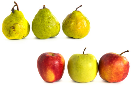 peach pear apple on a white vone. Isolate. fruits on isolated background.の写真素材