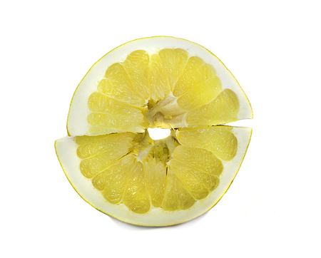 Pamelo big and juicy fruit on a white background, without background bright color citrus. isolateの写真素材