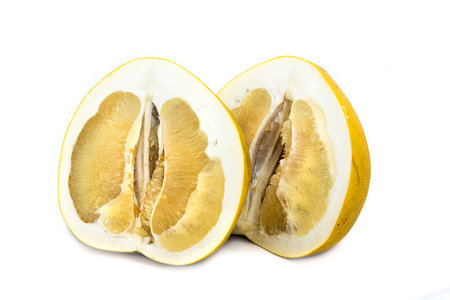 Pamelo big and juicy fruit on a white background, without background bright color citrus. isolate