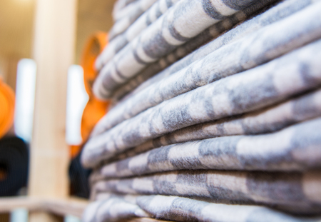 materials for yoga classes, mats, bricks and straps, bowl for meditation. everything you need for yoga. spiritual practice.の写真素材