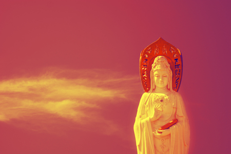 Buddhist Park, open space, many statues and beautiful places on the island of Sanya.Centre of culture and religion.の写真素材