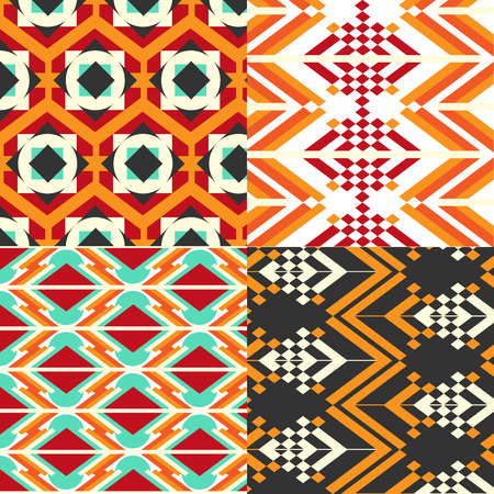 Geometric pattern set. Designer multicolored rhombus printのイラスト素材
