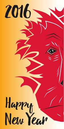 Vector illustration of a red monkey, a symbol of New Year 2016. Vertical Banners with Chinese New Year Monkeys. Vector for design, poster, greeting card or invitation.のイラスト素材