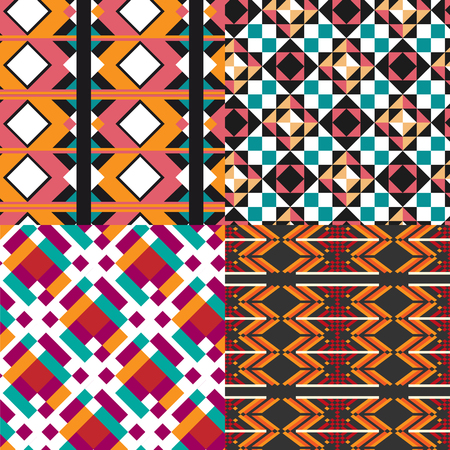 Geometric pattern set. Designer colorful seamless pattern for design, poster, greeting card or invitationのイラスト素材