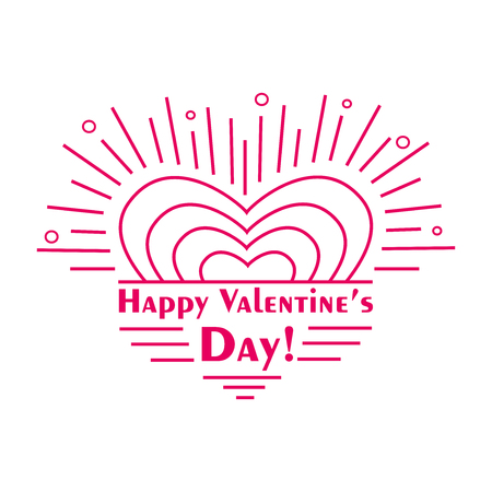 Happy valentines day card. Romantic vector illustration for event design, party poster, postcard or invitation.のイラスト素材