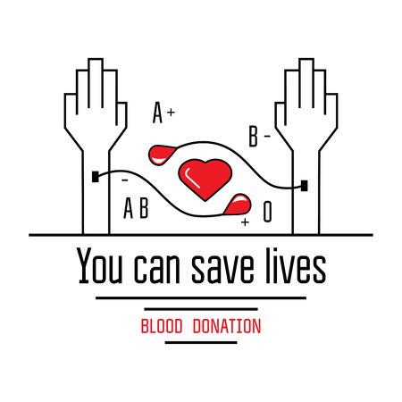 Blood donation icons flat style. Donors day symbol. Medical vectorのイラスト素材