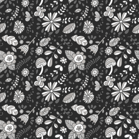 Cute floral seamless vector patternのイラスト素材