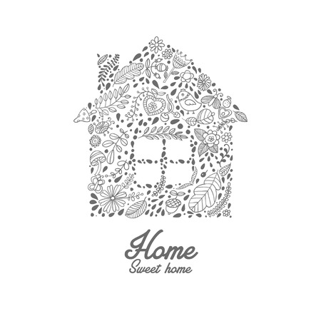 House shaped vector patternのイラスト素材