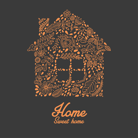 House shaped vector patternのイラスト素材