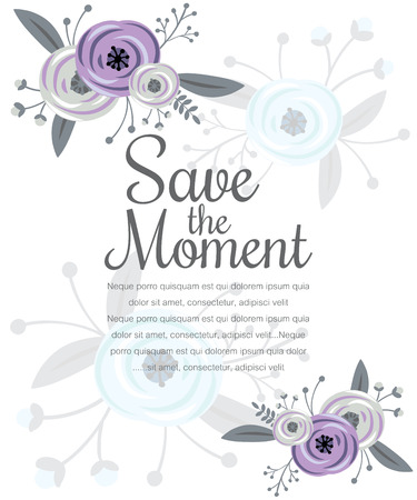 Vector  invitation card with floral elementsのイラスト素材