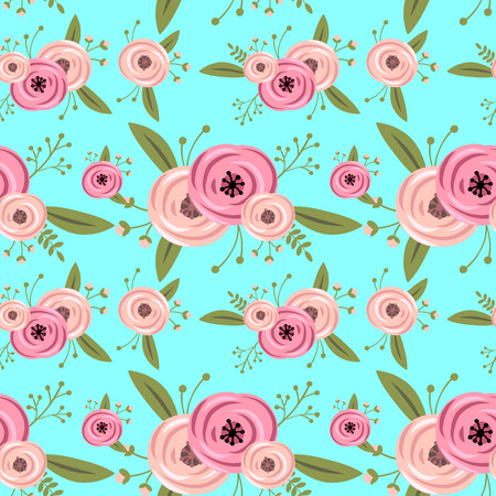 Vector seamless pattern with rosesのイラスト素材