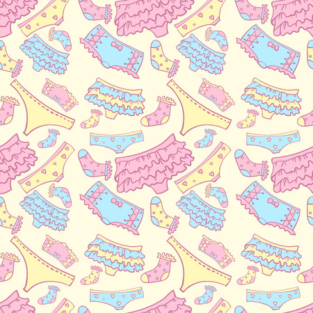 Underwear seamless pattern with other pants and socksの写真素材