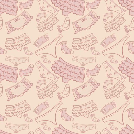 Underwear seamless pattern with other pants and socksの写真素材