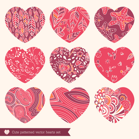 A vector illustration of nine various lace fretwork hearts setのイラスト素材