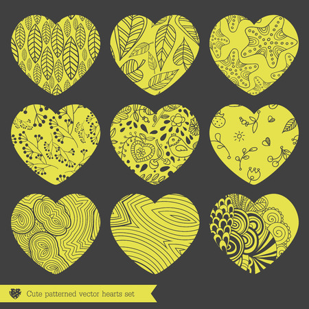 A vector illustration of nine various lace fretwork hearts setのイラスト素材