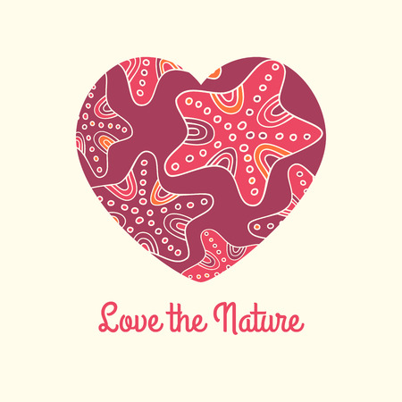 Love the nature. Patterned decorative heart .の写真素材