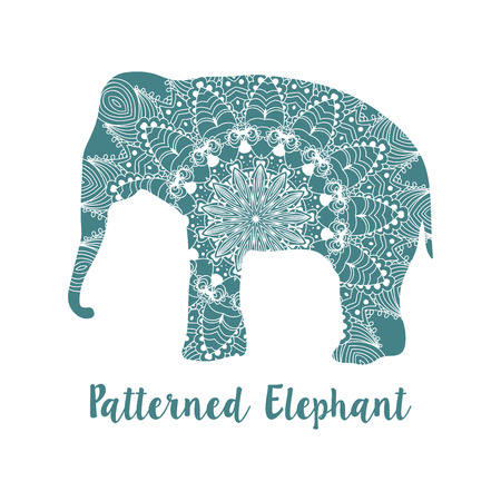 Mandala patterned vector elephant. Indian motivesのイラスト素材