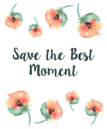 Vector  invitation card with watercolor elementsのイラスト素材