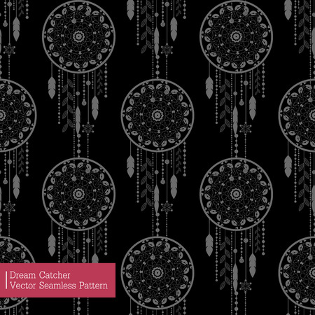 Seamless vector illustration with dream catchers. Vector illustrationのイラスト素材