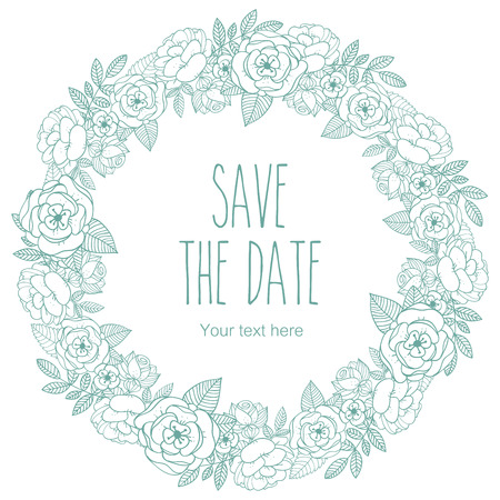 floral decorative wreath invitationの写真素材