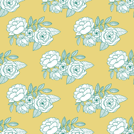 flowers seamless decorative patternのイラスト素材