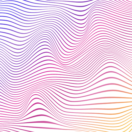 Colorful abstract wavy background with colored gradient stripes on white background.のイラスト素材