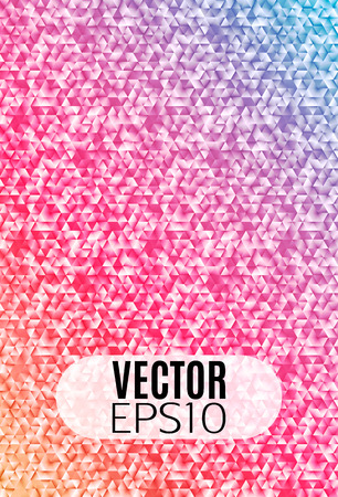 Rainbow geometric gradient triangle mosaic background. Template for cover, brochure, flyer, banner, poster.のイラスト素材