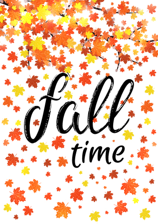 Autumn time lettering bannerのイラスト素材