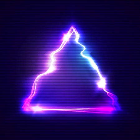 Glitch art with neon triangle glitched frame design.のイラスト素材